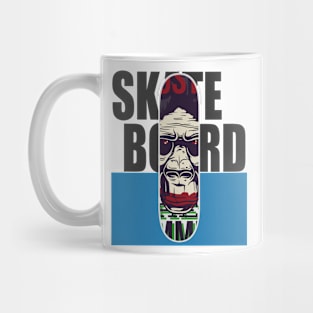 Cool Gorilla Skateboard Graphic Illustration Mug